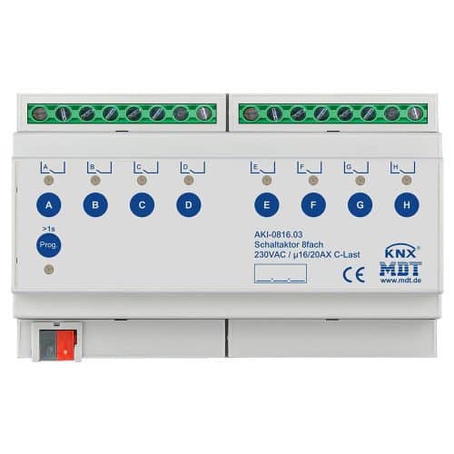 AKI-081603 - Switch Actuator 12 fold, 12SU MDRC, 1620A, 230VAC, C-load, industrie, 200μF