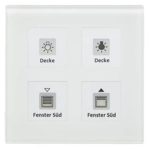 BE-GT04W01 - Glass Push Button 4 fold Plus, White